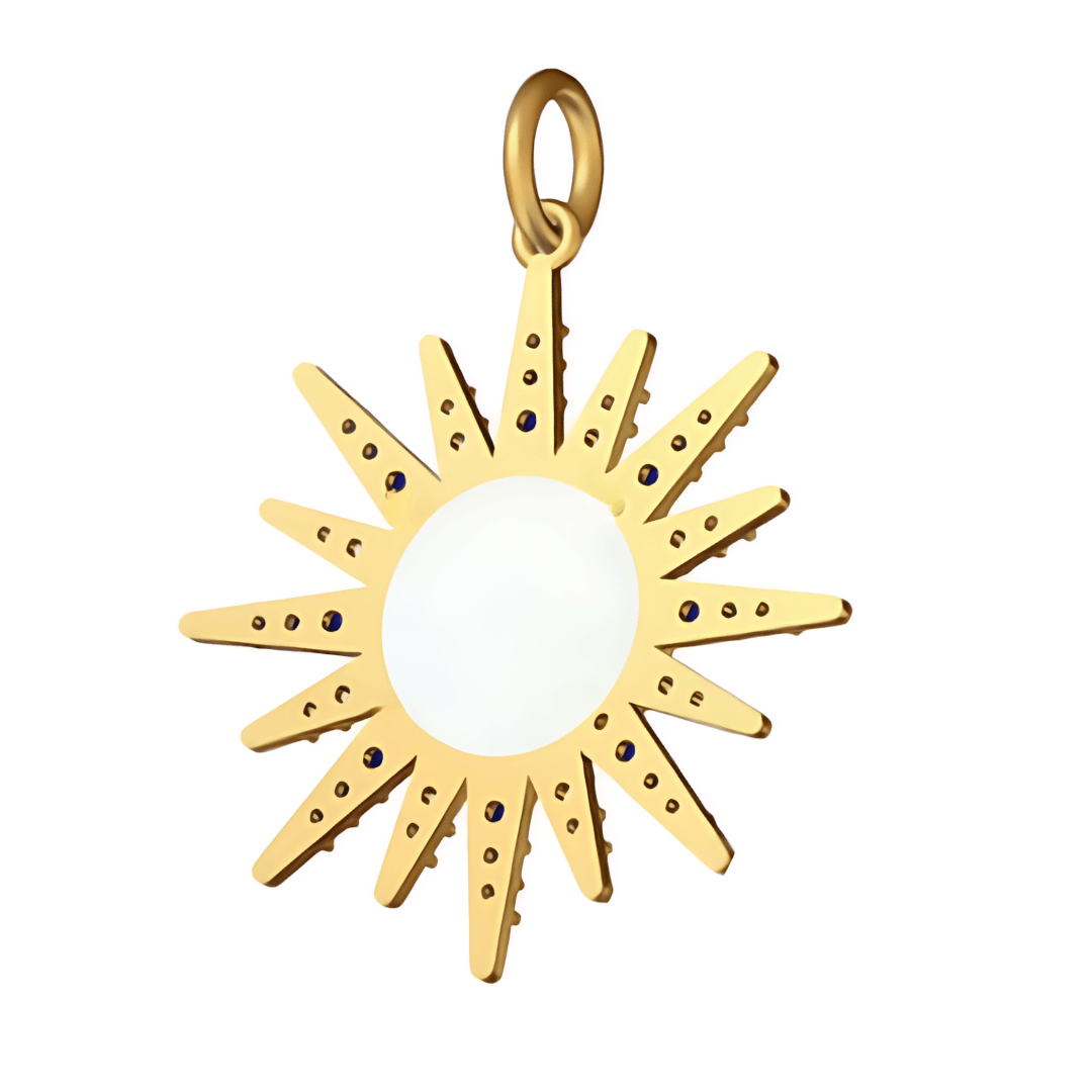 Collier avec pendentif en nacre et rubis