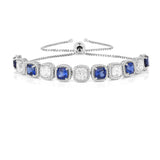 Created Blue Sapphire Tennis Bracelet