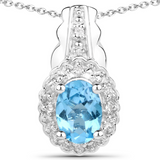 Swiss Blue Topaz Necklace and Earring set