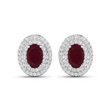 Genuine Ruby and Diamond Studs