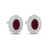 Genuine Ruby and Diamond Studs