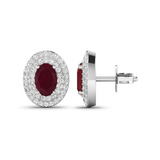 Genuine Ruby and Diamond Studs