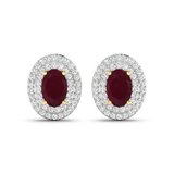 Genuine Ruby and Diamond Studs