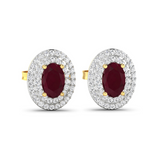 Genuine Ruby and Diamond Studs