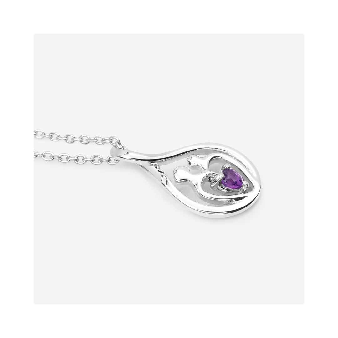 Genuine Amethyst Mom Infinity Pendant Necklace