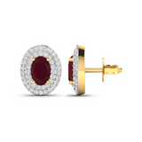 Genuine Ruby and Diamond Studs