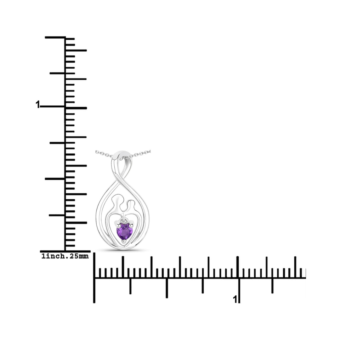 Genuine Amethyst Mom Infinity Pendant Necklace