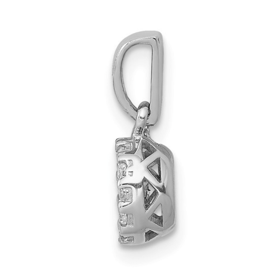 14K White Gold Lab Grown Diamond Cluster Pendant