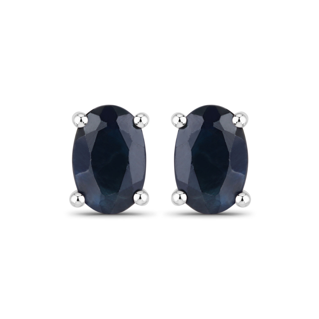 Genuine Blue Sapphire 10K Gold Studs Earrings