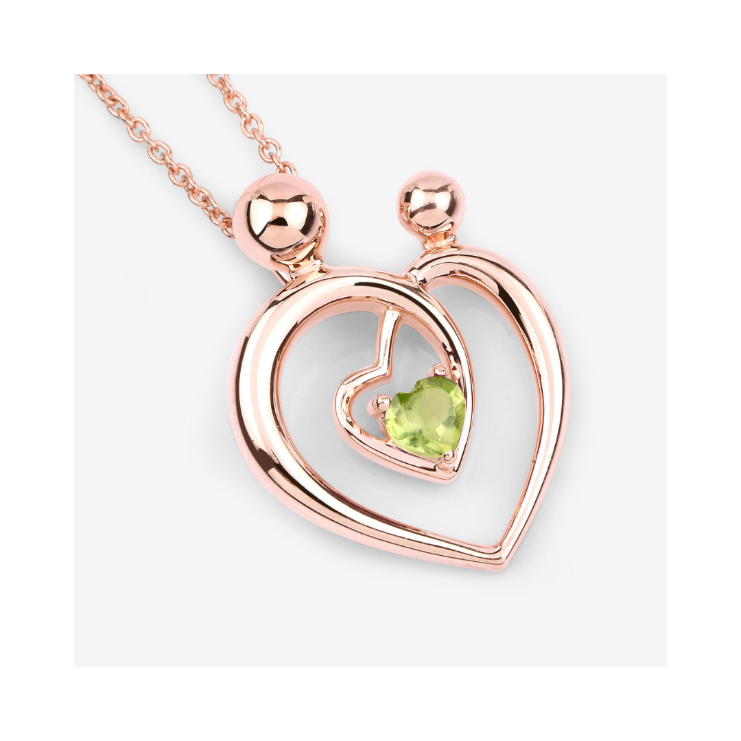 Genuine Peridot Mom Heart Necklace
