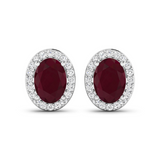 Genuine Diamond and Ruby Studs