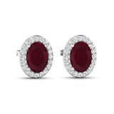 Genuine Diamond and Ruby Studs