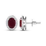 Genuine Diamond and Ruby Studs