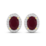 Genuine Diamond and Ruby Studs