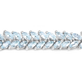 Natural Aquamarine Silver Bracelet