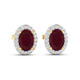 Genuine Diamond and Ruby Studs