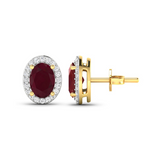 Genuine Diamond and Ruby Studs