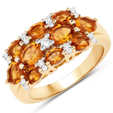 Citrine Cluster Silver Ring