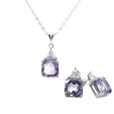pendant set for mom, jewelry for her, jewelry gift, pendant set for her, affordable jewelry online, amethyst and CZ jewelry
