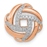 14K Rose Gold Lab Grown Diamond Love Knot Pendant, Dainty Minimal Pave Gold Pendant, Dainty Charm Pendant Jewelry, Wedding Anniversary Gift