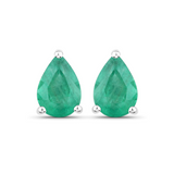 Genuine Zambian Emerald 10K Earrings