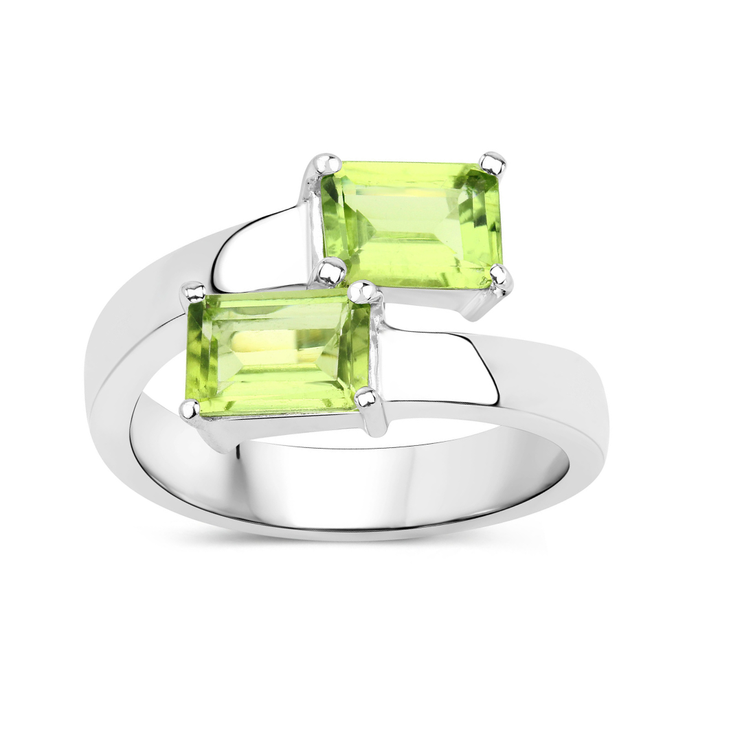 Genuine Peridot Bypass Ring