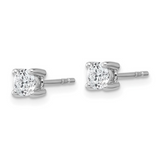 14k White Gold, Lab Diamond Round Solitaire, Stud Earrings