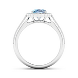 Genuine Aquamarine Diamond Bridge Ring