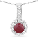 Silver Ruby Jewelry Set