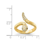 Cubic Zirconia Sterling Silver Snake Ring