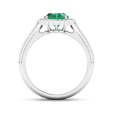 Genuine Zambian Emerald and Diamond Bridge Ring