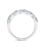 Genuine Swiss Blue Topaz 5 Stone Ring