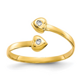 CZ 10k Yellow Gold Toe Rings