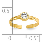 10k Gold CZ Toe Ring For Women