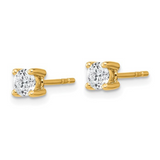 14k Gold, Lab Diamond, Round Solitaire Stud Earrings, elegant solitaire earrings