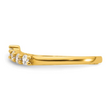 10k Gold White CZ Open Toe Ring