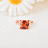 Peach Sapphire Cushion Rose Gold Ring