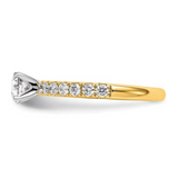 14K Gold Lab Diamond Solitaire Pave Ring