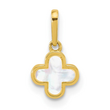 10k Gold Mother of Pearl Clover Pendant