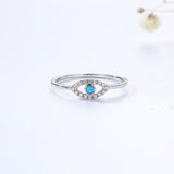 Blue Opal Evil Eye Ring - FineColorJewels