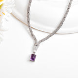 Natural Amethyst Art Deco Necklace