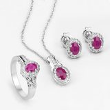 Natural Ruby Jewelry Set