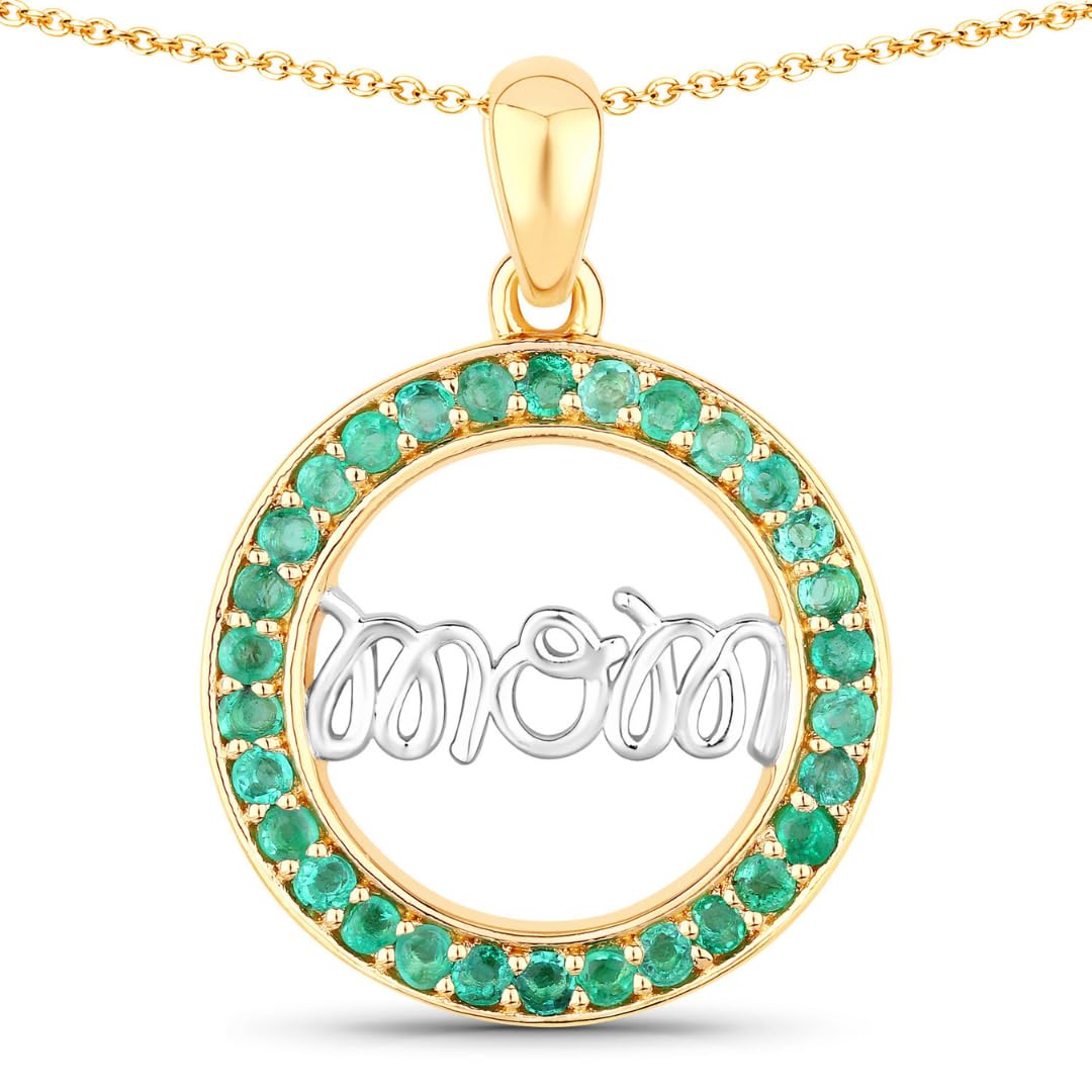 Genuine Emerald Pendant Mom Necklace Silver Fine Color Jewels $ 100 – 150,$ 150 - 200,1st mothers day,1st mothers day gifts,best first mothers day gift,first mothers day gift,first mothers day gift ideas,QJ