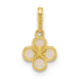 10k Gold Mother of Pearl Clover Pendant