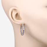 14k Gold Plated Tanzanite Hoop Earrings