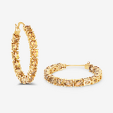 14k Gold Plated Citrine Hoop Earrings