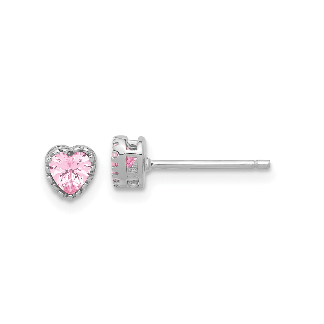 Cubic Zirconia Heart Studs Earrings