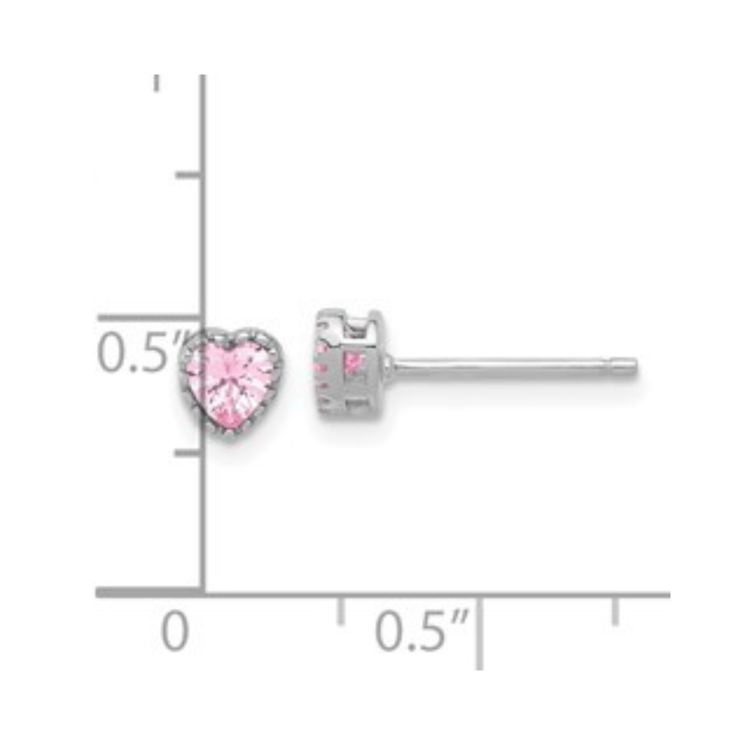 Cubic Zirconia Heart Studs Earrings