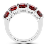 Genuine Garnet 5 Stone Ring