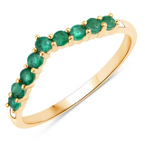 10K Yellow Gold Zambian Emerald Claddagh Ring